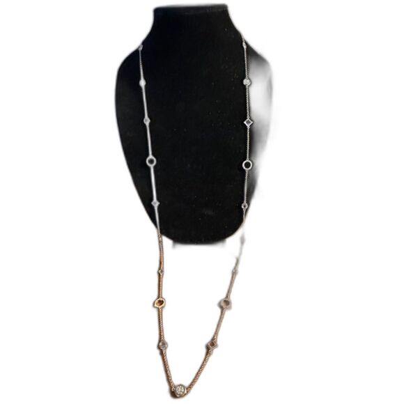 Lia Sophia Silver Tone Long Necklace - Picture 1 of 6